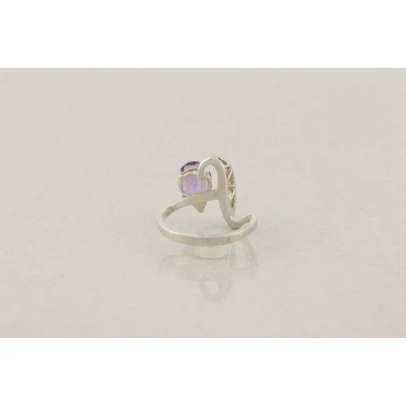 Sterling Silver Natural Purple Amethyst Ring Size 7 1/2 - Picture 6 of 9